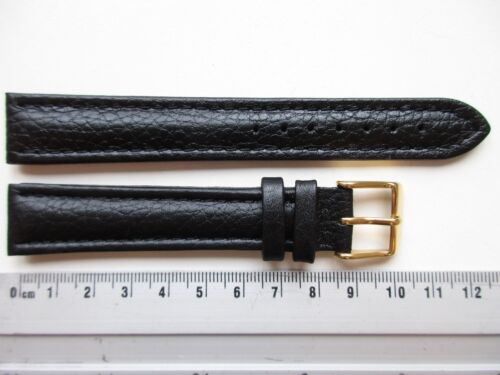 Black XL buffalo print Sport 18 MM leather watch band strap - G - Afbeelding 1 van 5