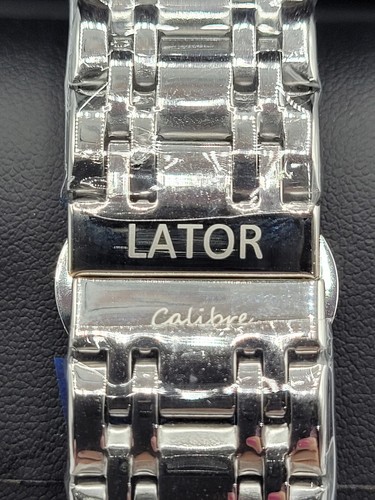 Men's Lator Calibre Chronograph Watch - Stainless Steel- Blue Dial - Picture 5 of 8