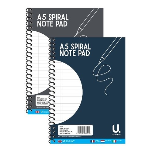 A5 Spiral Wire Bound Notebook Wide Feint Ruled Lines For School College Work Pad - Picture 9 of 12