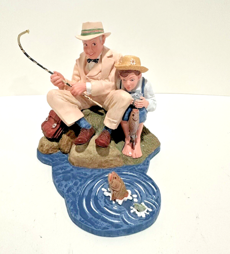 Danbury Mint Norman Rockwell CATCHING THE BIG ONE Figur 1993