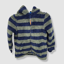  43 Joules Kid's Boy's Green/ Navy Lanie Striped Fleece Jacket Size 6