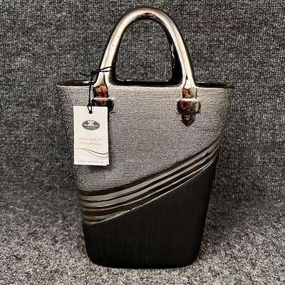 Gilde 12  Porcelain Handbag Fashion Purse Decor Flower Vase Handmade *Mint*