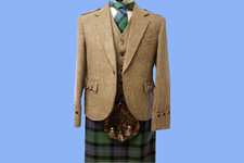 Mens Scottish Argyle Kilt Jacket, Scottish Kilt Jacket Vest, Tweed Wool Jacket
