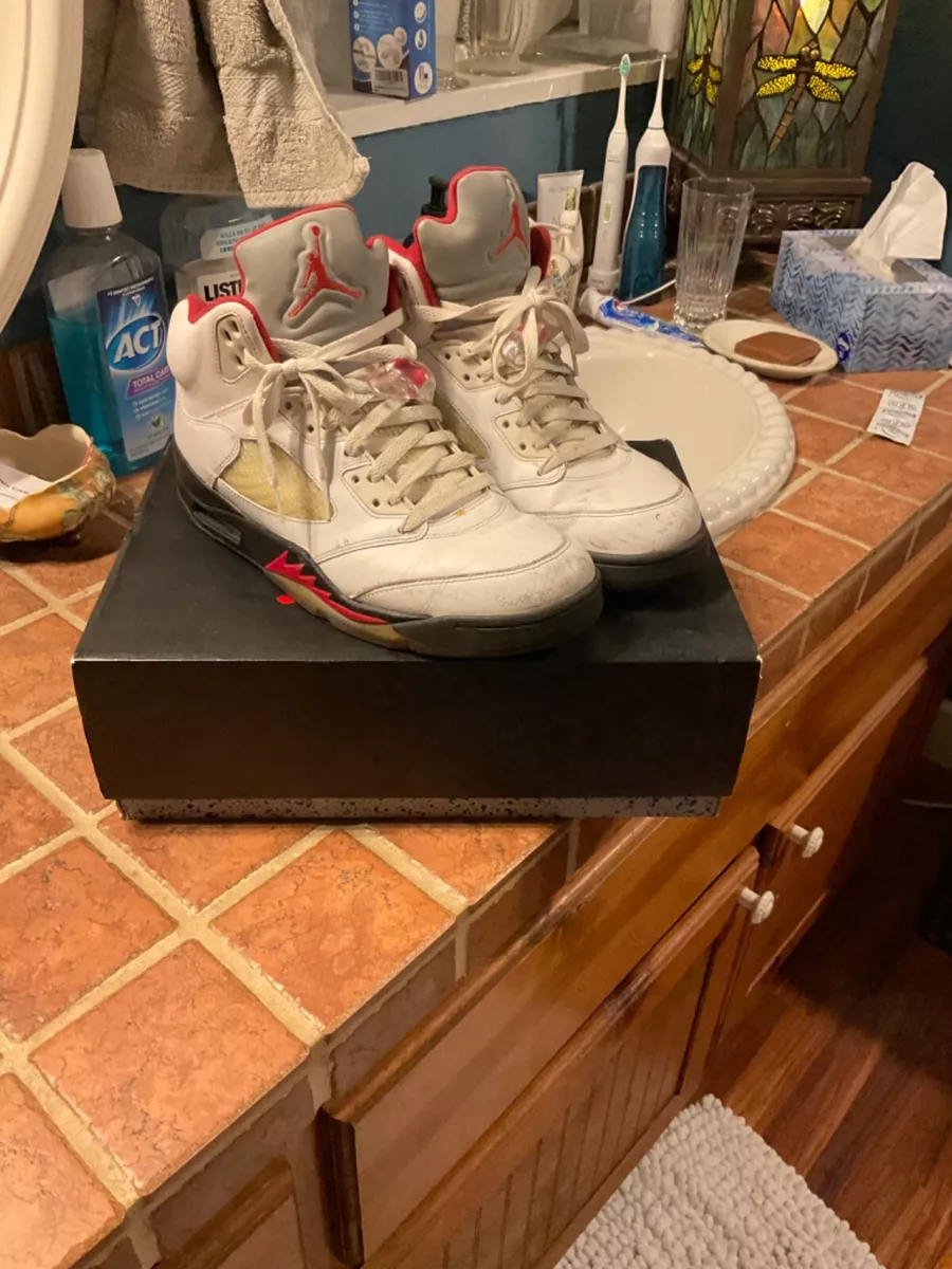 Vintage 2012 Air Jordan 5 Retro Fire Red White Mens Size 10 Orig Box