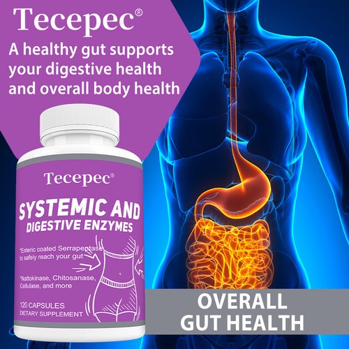 Systemic & Digestive Enzymes, Digestive & Gut Health, 30/60/120 Capsules - Picture 6 of 12
