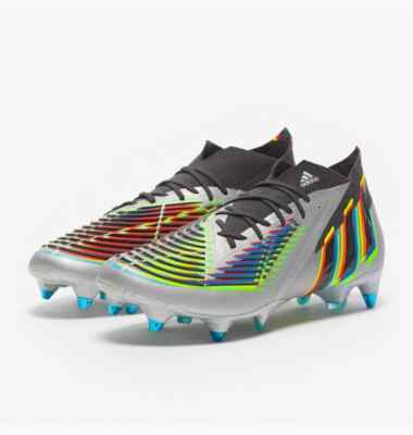 Adidas Predator Edge.1 SG Soccer Cleats Silver Grey Black HR1575 Men s Size 8.5