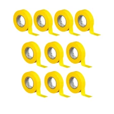 3M Temflex Multi-Purpose Vinyl Electrical Tape 165 3/4in x 60ft Yellow 10 Rolls
