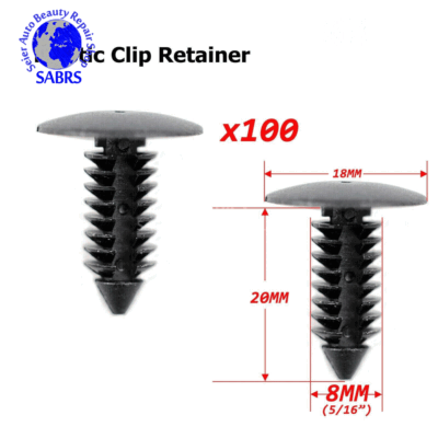 #ad 100X 8mm Bumper Clips Auto Car Hole Plastic Rivets Fastener Fender Push Pin NEW $2.09