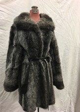 Faux Fur - Tie Wrap- Salt And Pepper D'esprit - Dubrowsky & Joseph Vintage 70's