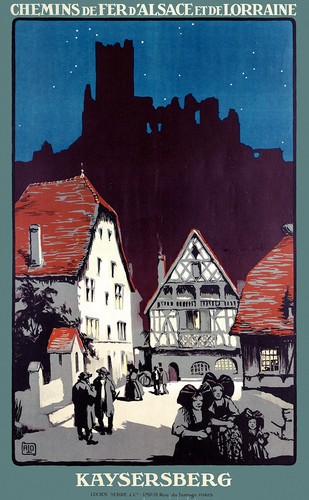Affiche Chemin De Fer Alsace-Lorraine - Châteaux Et Costumes Traditionnels