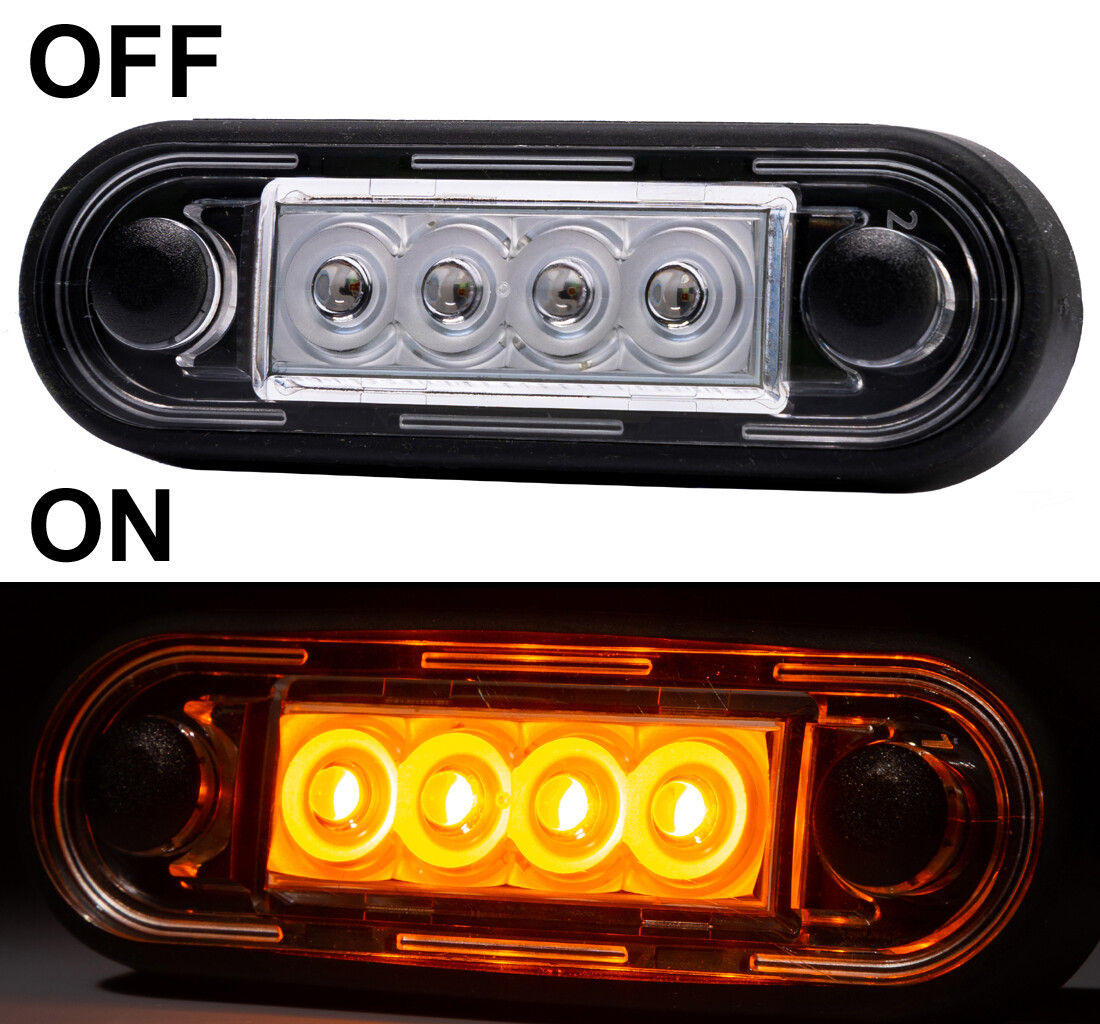 10 Amber LED Side Marker Lights For Trucks & Vans – No Cutting Required, Easy Mounting