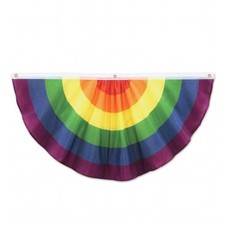 4' Foot Rainbow Pride Flag Single Bunt Fabric Bunting Party Banner Gay  Lesbian