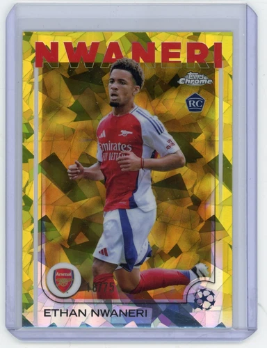 2024-25 Topps Chrome Sapphire  UEFA Ethan Nwaneri RC #/75 Yellow