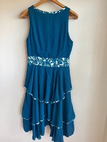 FLEURETTE By Fleur Wood Blue Flounce Dress Size 3 - Picture 4 of 4