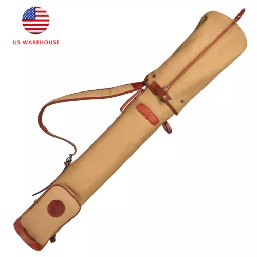 TOURBON Canvas Leather Golf Bags Vintage Sunday Carry Strap Golf Clubs Balls Bag