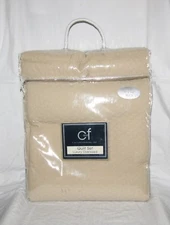 C&F Enterprises Beige Quilted Houndstooth Full/Queen 3pc Quilt Bedding Set NEW