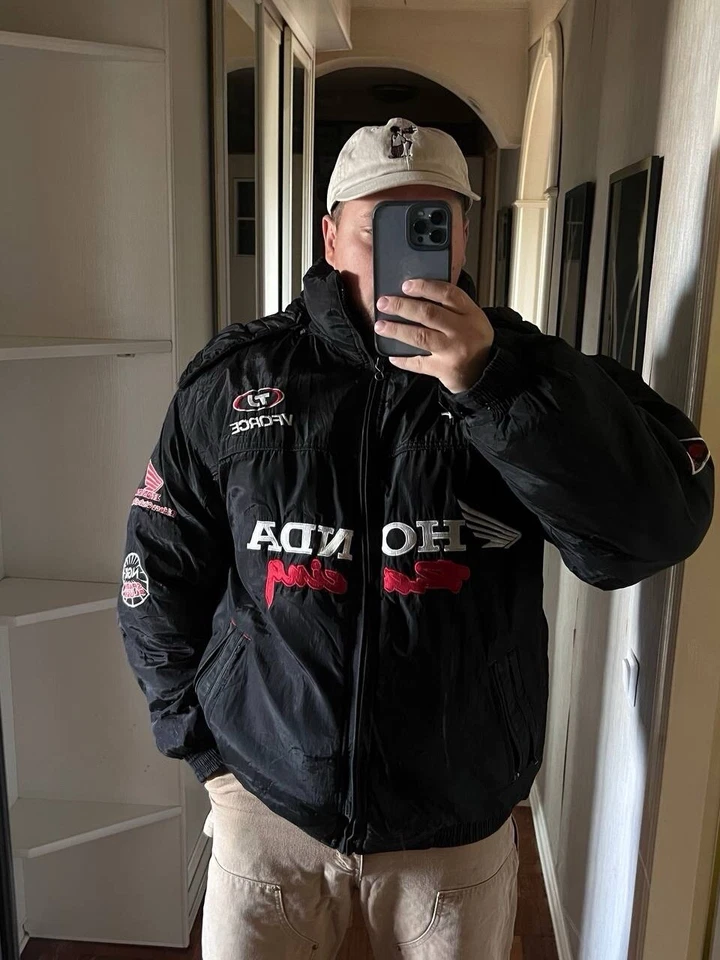 Chaqueta de Invierno HONDA The Red Riders Racing De Colección Años 90 Negra Bikers ESTADO USADO Foto 2 de 4
