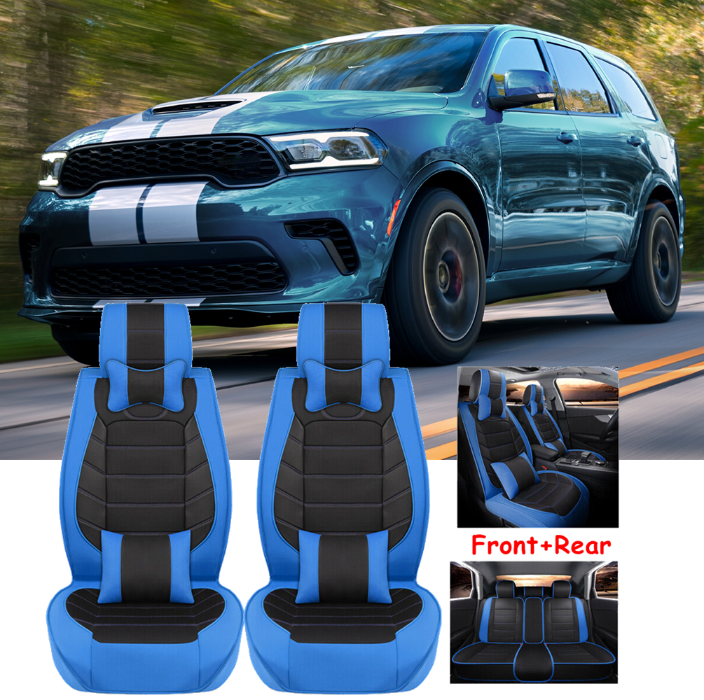 PU Leather Car Seat Cover 5-Seat Full Set Front Rear Cushion For Dodge Durango