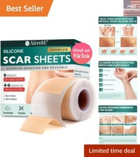 Effective Silicone Scar Removal Sheets - 1.6" x 120" for Surgery  Keloid Scars