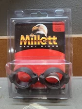 NEW MILLETT STEEL Scope Rings .22  Angle-Loc ADJ. 30MM Medium Matte BLK #TP00708