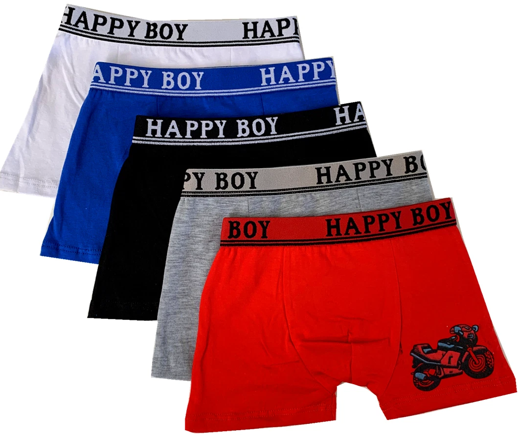 New 5 Boys Seamless Boxer Short Kids Spandex Underwear Boy Briefs (#6414)