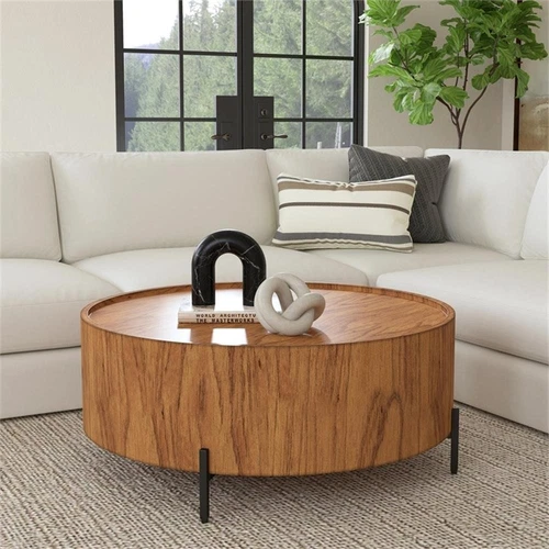 Butler Tori Brown Wood Round Coffee Table - Picture 9 of 14