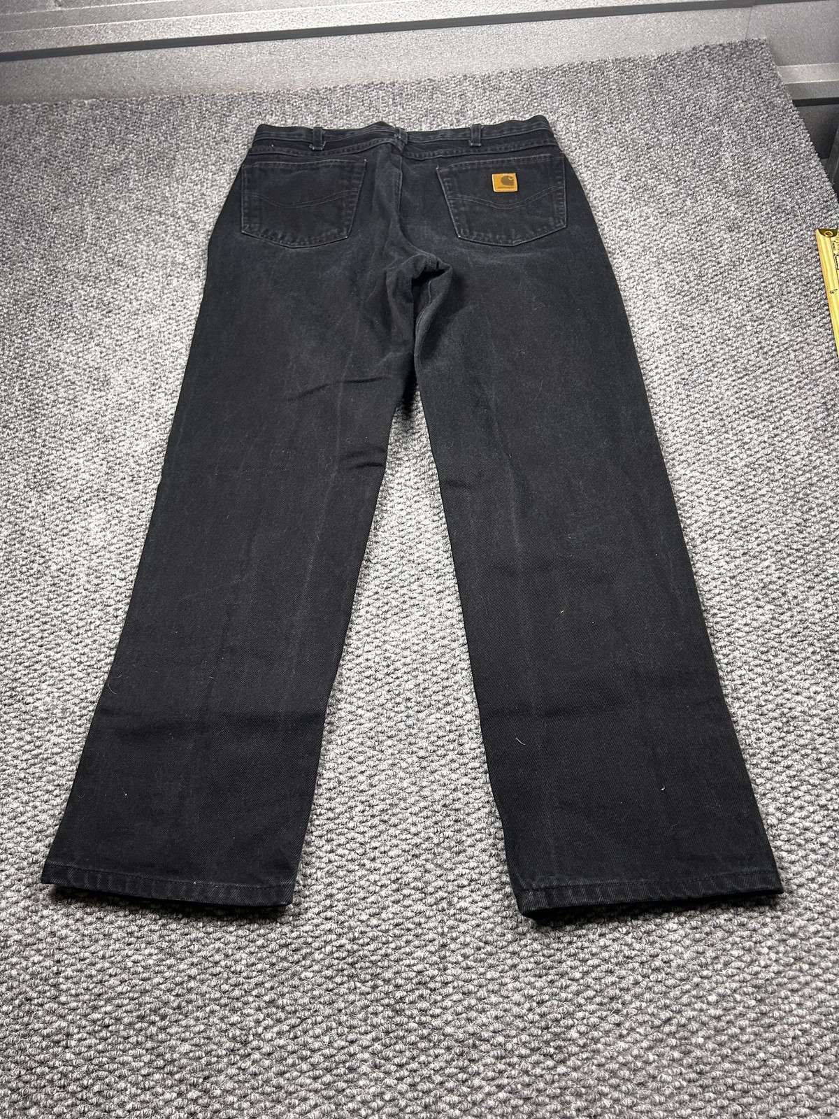 Carhartt Jeans Mens 34x32 Black Relaxed Fit Made in USA Workwear UB177 BLK