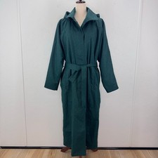 Vintage London Fog Trench Coat Hooded Thinsulate Green Womens size 12 Retro City