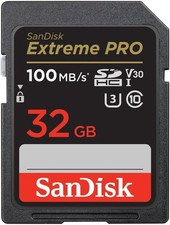 SanDisk 32GB Extreme PRO SDHC UHS-I Memory Card - C10, U3, V30, 4K UHD, SD Card