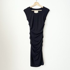 Nicole Miller Artelier Little Black Dress LBD Size 0 Ruching Bodycon Cutout USA