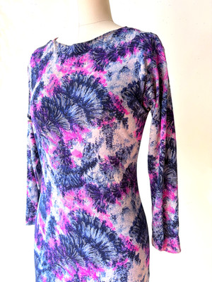 1960's Emilio Pucci for Lord & Taylor silk jersey knit dress purple and pink VGC