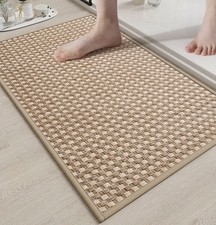 Non Slip Bath Mat Bathroom Rugs, Machine Washable Super Absorbent Brown 24  x35  