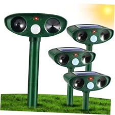 Pack Deer Repellent Solar Ultrasonic Animal Repeller Outdoor Squirrel 4 Green