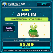 Pokemon GO Shiny Applin XXL Extra Large Harvest Festival PTC Delivery