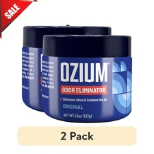 (2 pack) OZIUM Auto Air Freshener Gel Can, Original Scent, 1 Pack, 4.5 oz