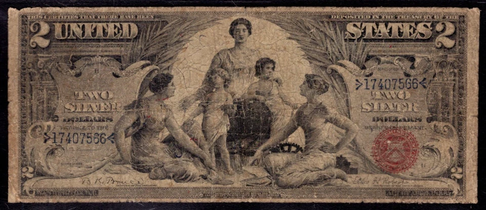 1896 $2 SILVER CERTIFICATE EDUCATIONAL NOTE FR.248 BRUCE ROBERTS PCGS B VG 10 - Image 3 of 4