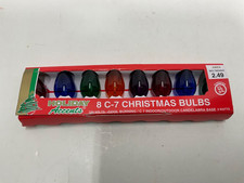 8 C- 7 Vintage Multi Color Christmas Light Bulbs 120V 5 Watt Untested