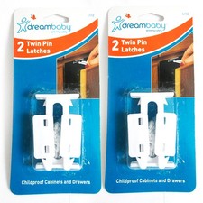 4 Cabinet Drawer Latches Child Safety Cabinet Protection Latch Kids Locks White