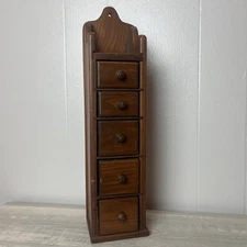 Vintage Stacked 5 Drawer Apothecary/Spice Cabinet/ Sewing Drawers