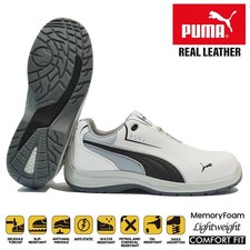MENS PUMA LEATHER SAFETY COMPOSITE TOE CAP AIRPORT HIKING WORK ANKLE BOOTS SIZE