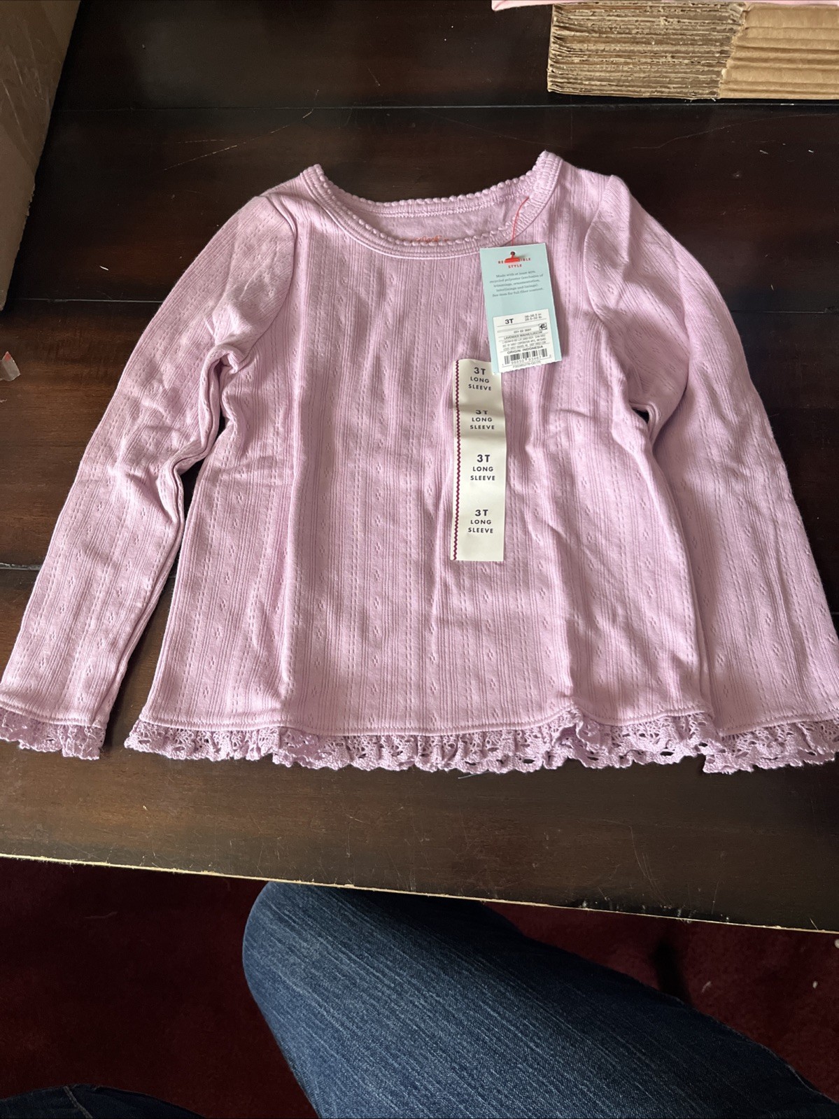 3t Girls Cat And Jack Long Sleeve Shirt Lavender