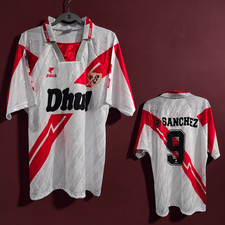 RAYO VALLECANO Home 95/96 -  JERSEY RETRO - SANCHEZ # 9- LARGE (Run Small)