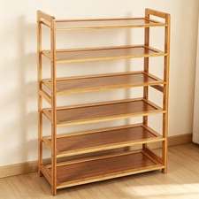 Bamboo Shoe Storage Shelf 6-Tier Entryway Storage Rack Shoe Display Organizer