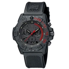 Luminox Men's Watch Navy Seal Carbonox Case Black and Red Dial Strap 3581.EY
