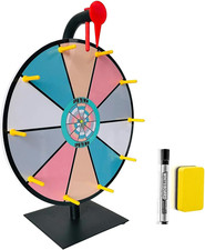 12 Inch Prize Wheel-Spinning with Stand, 10 Slots Color Tabletop