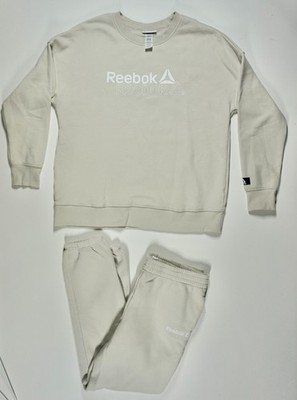 Reebok Sweat Suit Ivory Women's Sz Large New NWT Sweatshirt & Pants 2 Piece