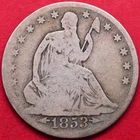 1853 W/ARROWS & RAYS SEATED LIBERTY HALF