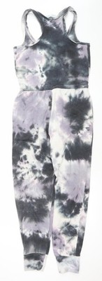 Hippie Rose Damen Jumpsuit grau Batik ärmellos Gr. S Baumwollmischung