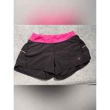 Athleta girl black athletic Shorts with Pink Waistband m/8-10