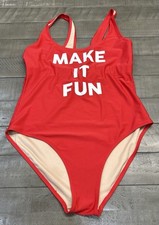 OLD NAVY Women's One Piece Swimsuit X-Large Red Graphic Print Beach Water Sports